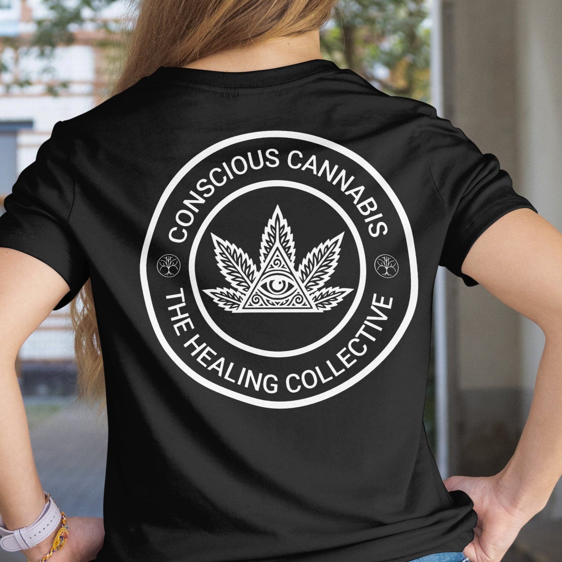 Conscious Cannabis Emblem T-Shirt – Black Streetwear Tee